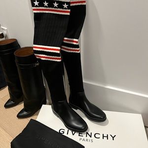 Givenchy Over-the-Knee Rubber Sock Boot